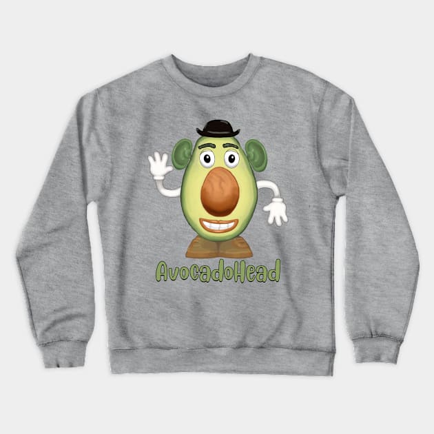 Avocado Head Crewneck Sweatshirt by ChuckDuncanArt